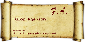 Fülöp Agapion névjegykártya