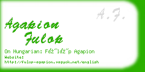 agapion fulop business card
